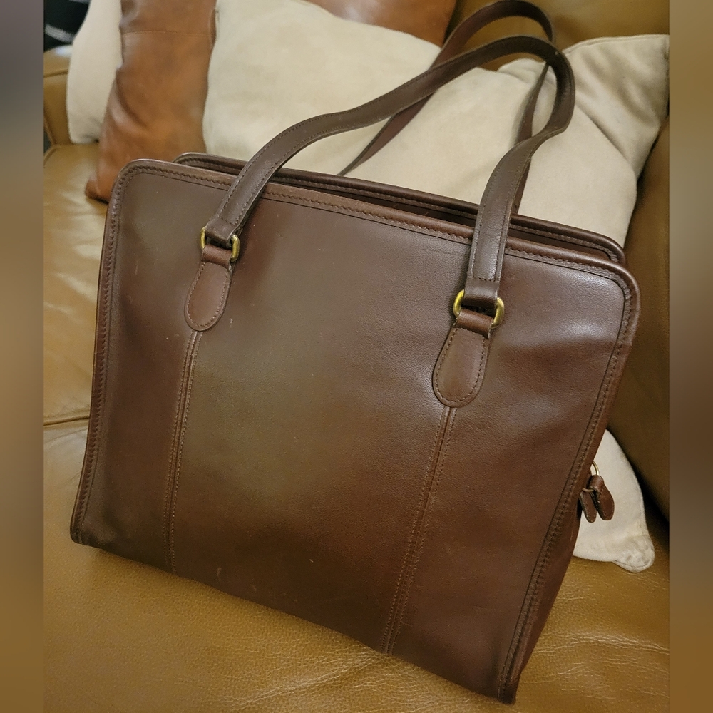 Coach Leather Zippered Tote